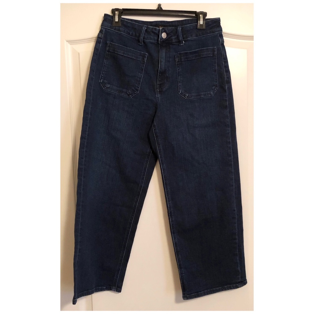 Quince Bella Stretch Patch Pocket Wide Leg Jeans Midnight Blue - Picture 2 of 6